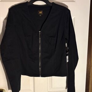 Women’s Lee Black Zip-Front Shirt NWT Large